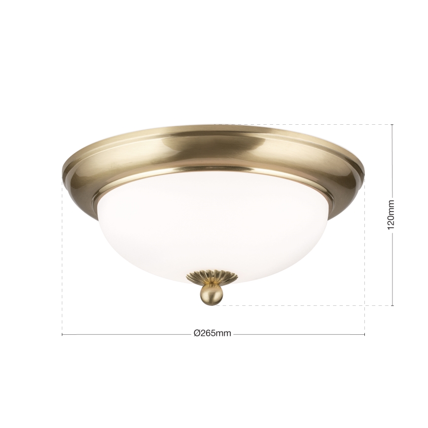 EMPIRA ceiling light, 2xE14/40W/230V, Ø 26.5 cm, brass