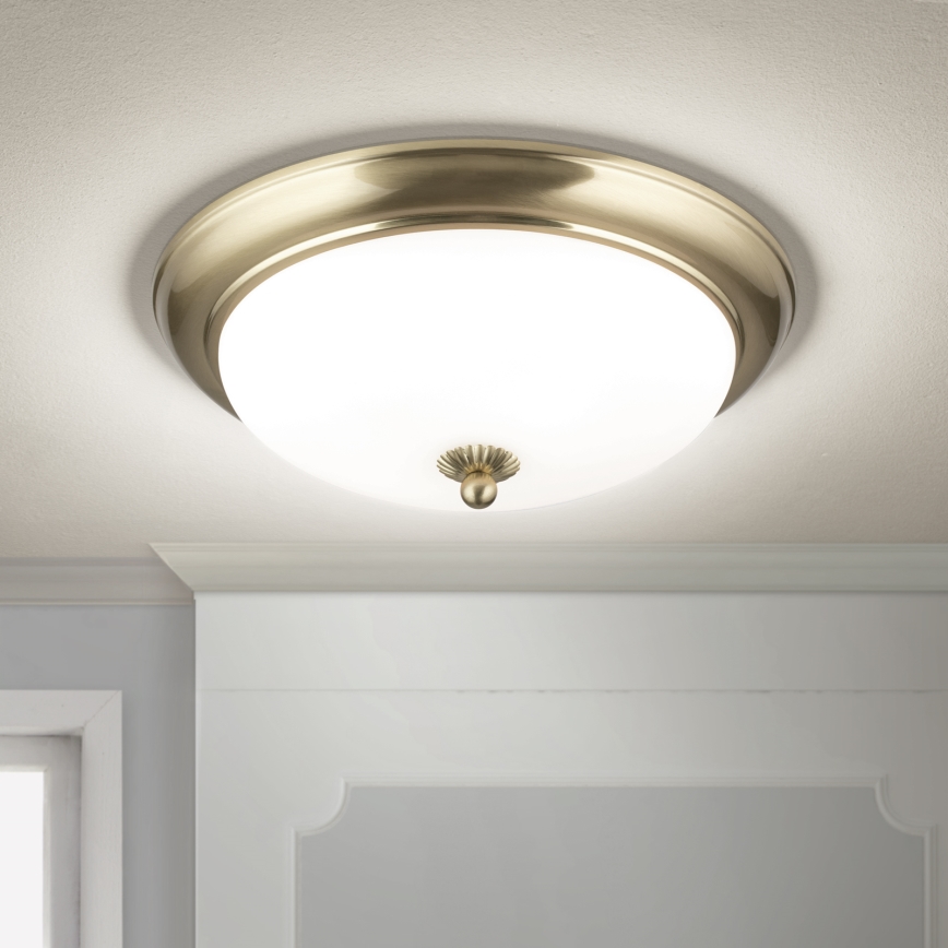 Ceiling light EMPIRA 2×E27/40W/230V Ø 35.5 cm brass