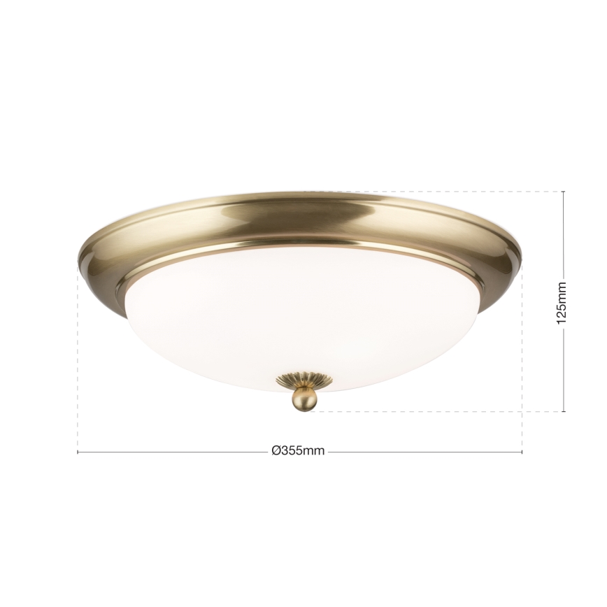 Ceiling light EMPIRA 2×E27/40W/230V Ø 35.5 cm brass