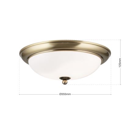 Ceiling light EMPIRA 2xE27/40W/230V Ø 35.5 cm bronze