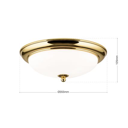 Ceiling light EMPIRA 2xE27/40W/230V Ø 35.5 cm gold