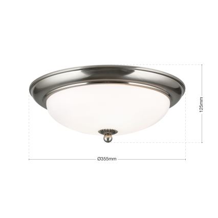 Ceiling light EMPIRA 2xE27/40W/230V diameter 35.5 cm matte chrome