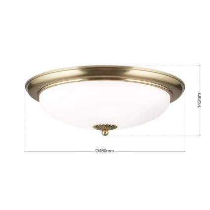 EMPIRA Ceiling Light — 3×E27 (max. 40 W) · 230 V · Ø 48 cm · Brass