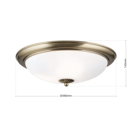 EMPIRA ceiling light, 3x E27/40W/230V, Ø 48 cm, bronze