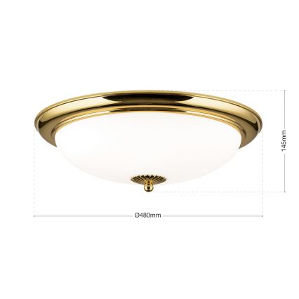 EMPIRA Ceiling Light 3xE27/40W/230V, diam. 48 cm, gold