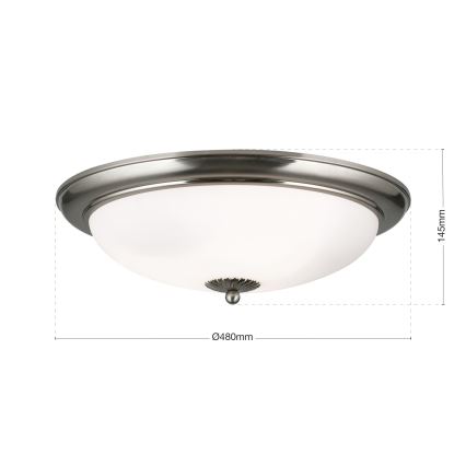 Ceiling light EMPIRA, 3xE27/40W/230V, Ø 48 cm, matte chrome