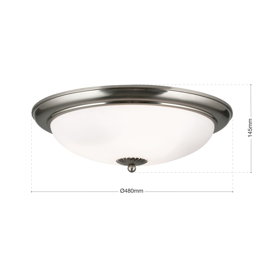 Ceiling light EMPIRA, 3xE27/40W/230V, Ø 48 cm, matte chrome