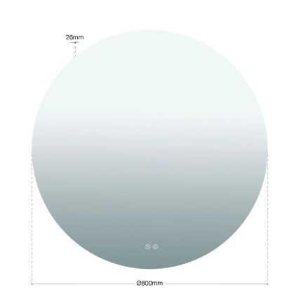 LED heated wall-mounted bathroom mirror with backlighting FOCUS LED/27W/230V 3000/4200/6000K Ø 80 cm IP44