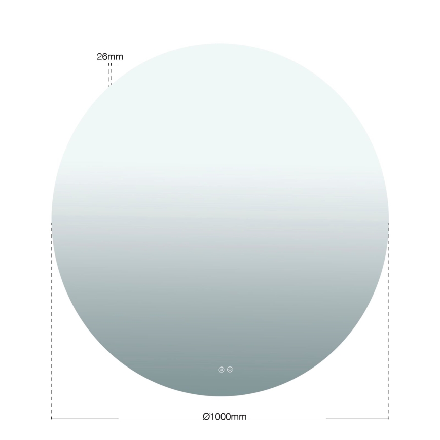 FOCUS LED backlit heated bathroom wall mirror 30W/230V 3000/4200/6000K Ø 100 cm IP44