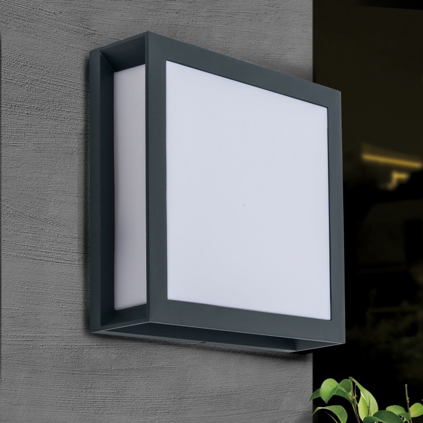 HENRY Outdoor Fixture, 2 x E27 / 15W / 230V, 26 x 26 cm, IP44, Anthracite