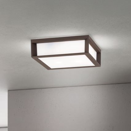 HENRY Outdoor Light 2xE27/15W/230V 26x26 cm IP44 Brown
