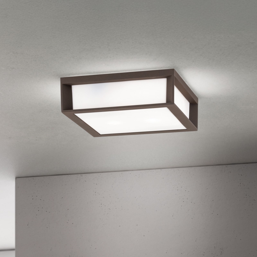 HENRY Outdoor Light 2xE27/15W/230V 26x26 cm IP44 Brown