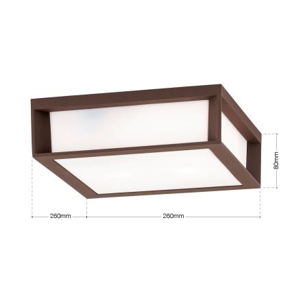 HENRY Outdoor Light 2xE27/15W/230V 26x26 cm IP44 Brown