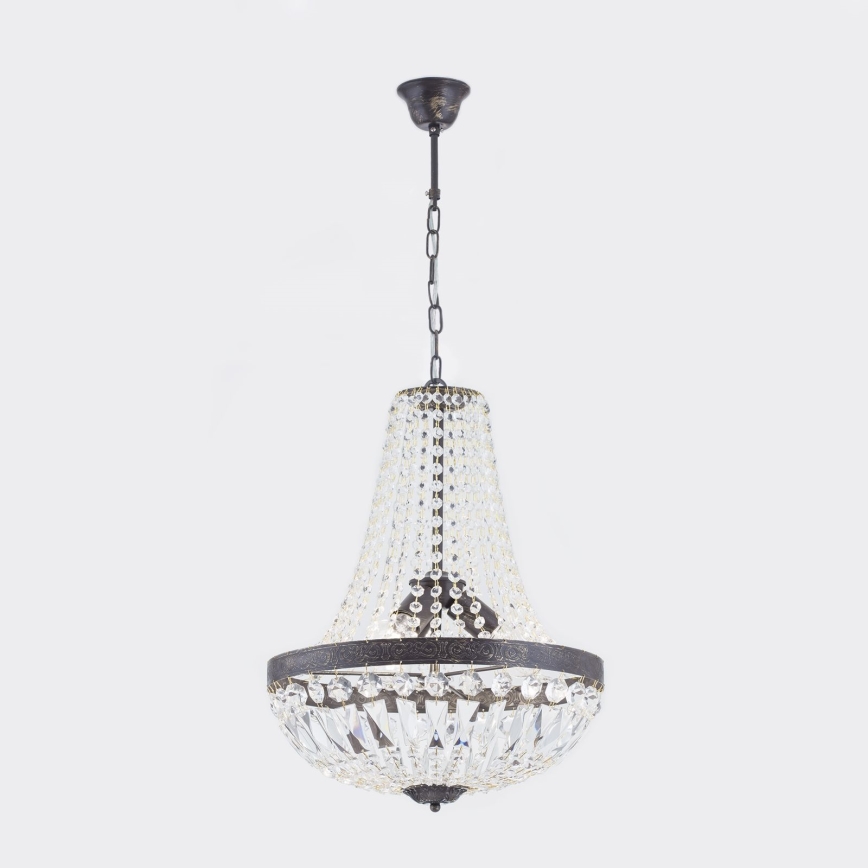 Crystal chandelier on a chain ARILA 3xE27/60W/230V d. 40 cm brown/patina
