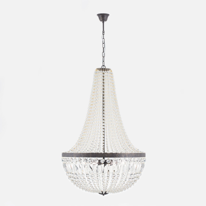 Crystal chandelier on a chain ARILA 6xE27/60W/230V d. 60 cm brown/patina