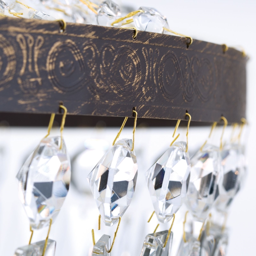 Crystal chandelier on a chain ARILA 6xE27/60W/230V d. 60 cm brown/patina