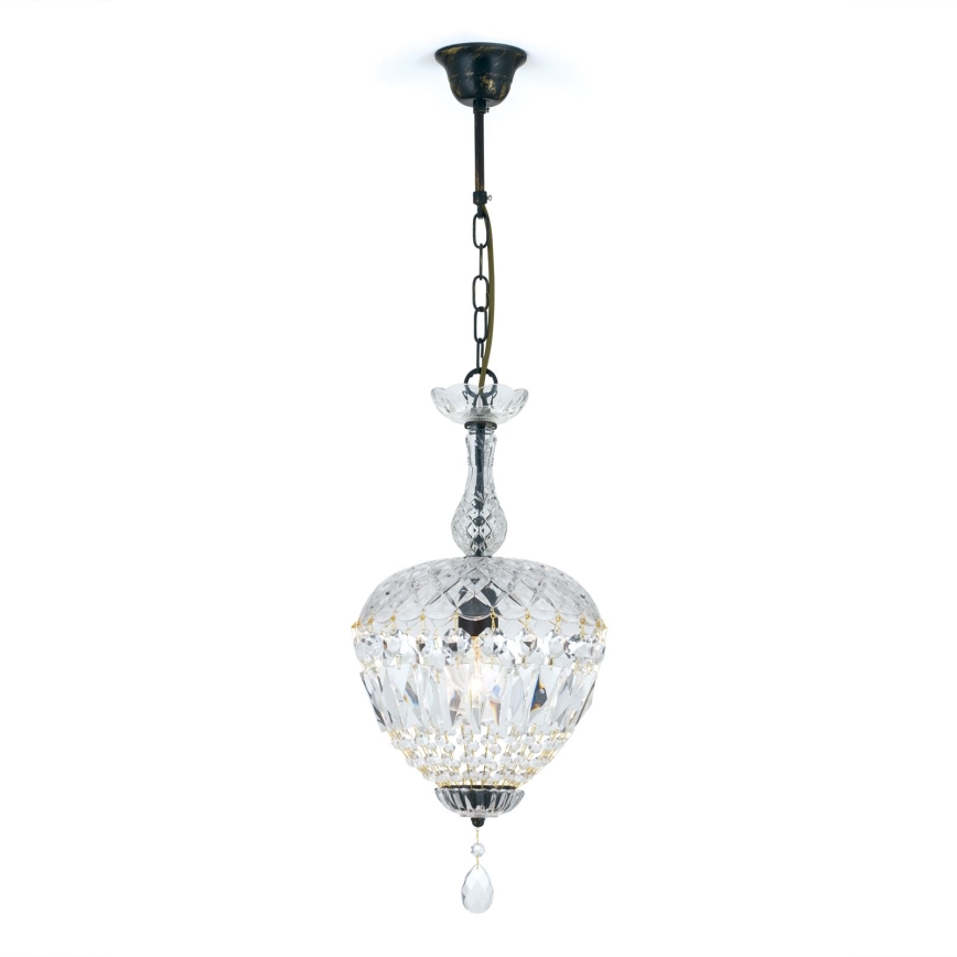 Crystal chandelier on a chain ARILA 1xE27/60W/230V d. 25 cm brown/patina