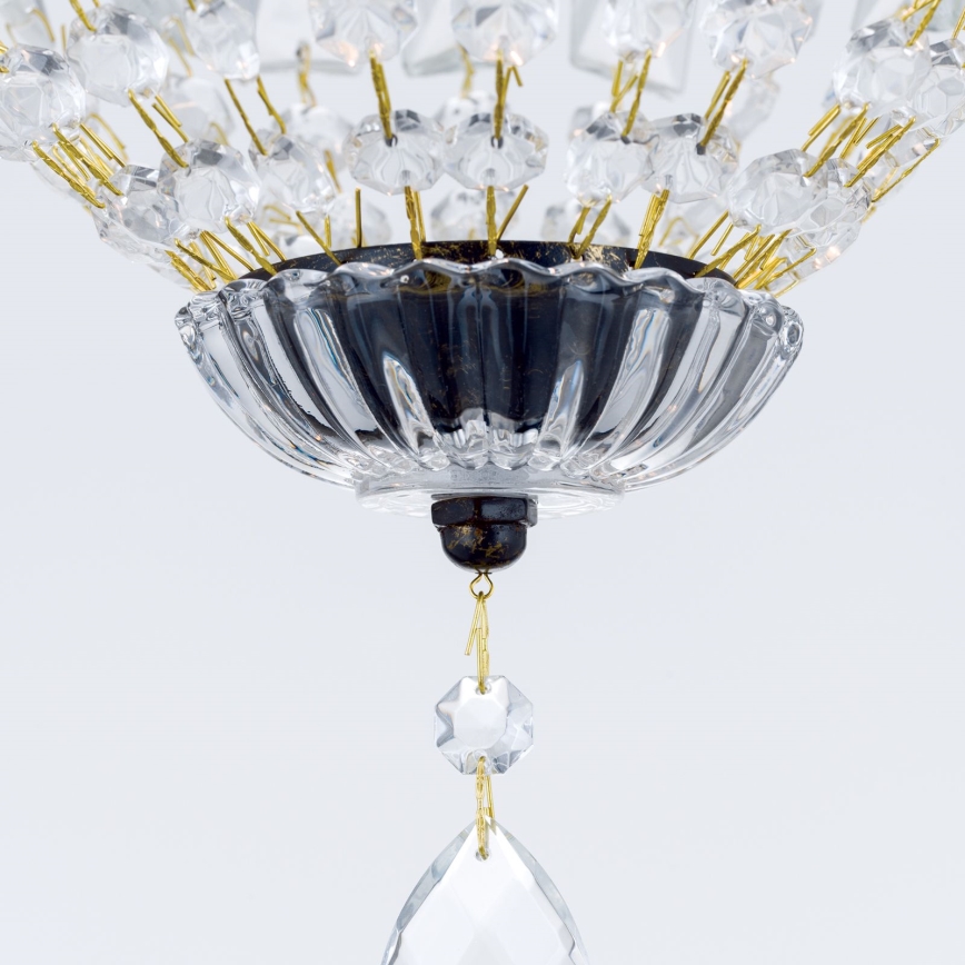 Crystal chandelier on a chain ARILA 1xE27/60W/230V d. 25 cm brown/patina