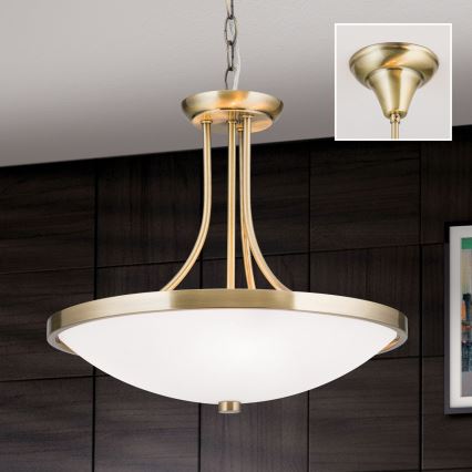 Chandelier on a chain AIDA 3xE27/60W/230V d. 39,5 cm brass