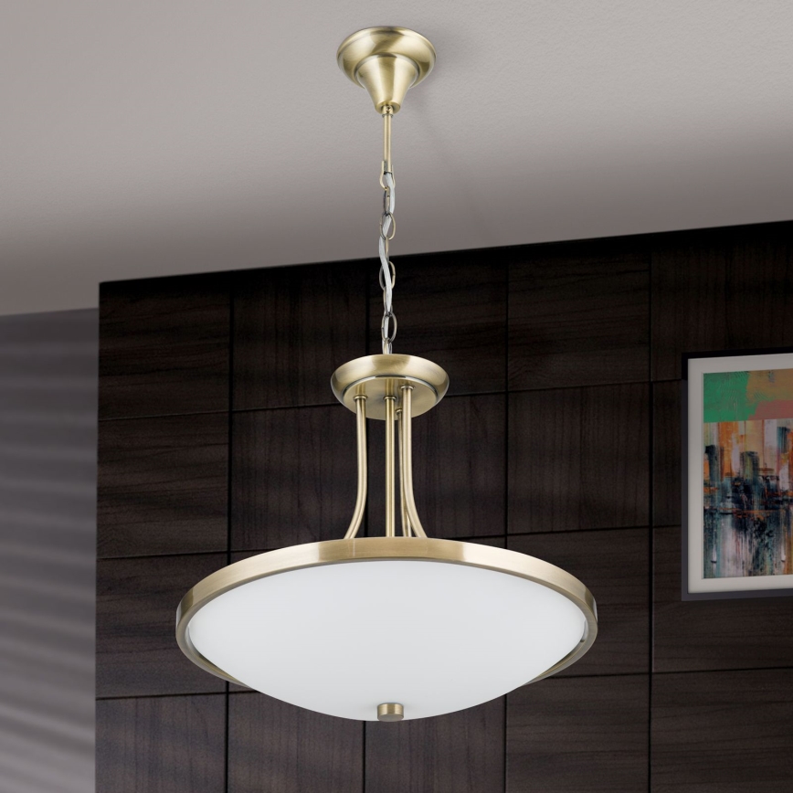 Chandelier on a chain AIDA 3xE27/60W/230V d. 39,5 cm brass