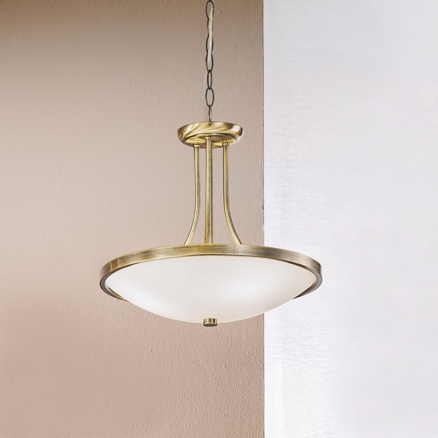 Chandelier on a chain AIDA 3xE27/60W/230V d. 39,5 cm brass