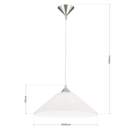 Chandelier on a string GRADO 1xE27/60W/230V d. 40 cm matte chrome