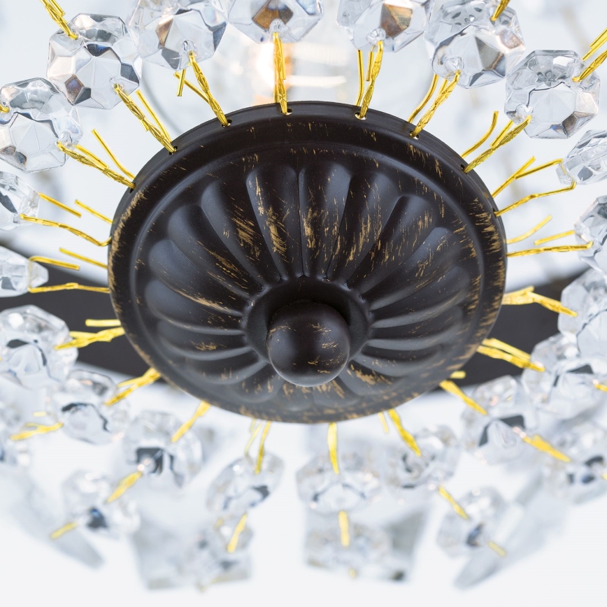Crystal chandelier on a chain ARILA 1xE27/60W/230V d. 25,5 cm brown/patina