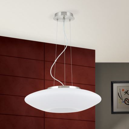 Chandelier on a string BLANC 2xE27/60W/230V d. 49 cm matte chrome