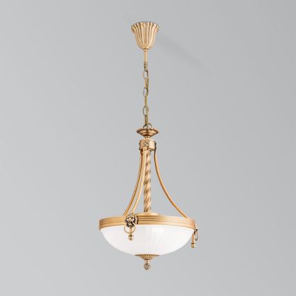 Chandelier on a chain ROCCA 3xE27/60W/230V d. 32 cm bronze/white