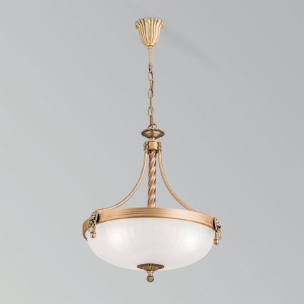 Chandelier on a chain ROCCA 3xE27/60W/230V d. 42 cm bronze/white