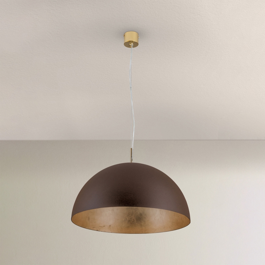 Chandelier on a string ELIANO 1xE27/60W/230V d. 50 cm brown/gold