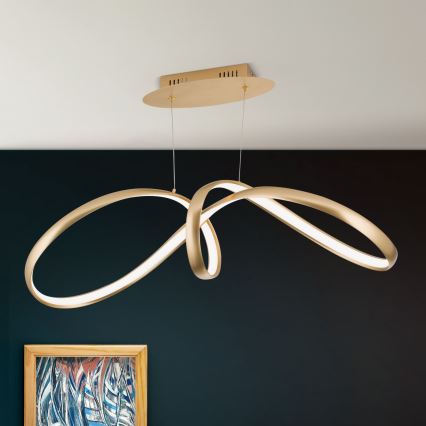 LED Dimmable chandelier on a string CIRCUS LED/36W/230V gold