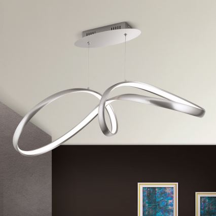 LED Dimmable chandelier on a string CIRCUS LED/36W/230V silver