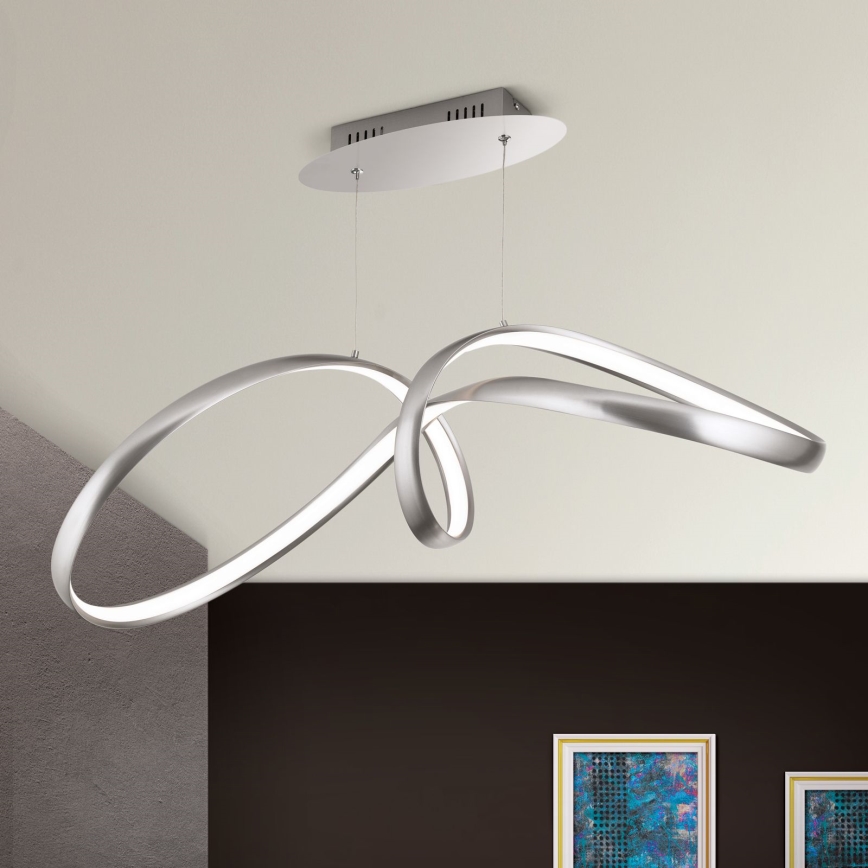 LED Dimmable chandelier on a string CIRCUS LED/36W/230V silver
