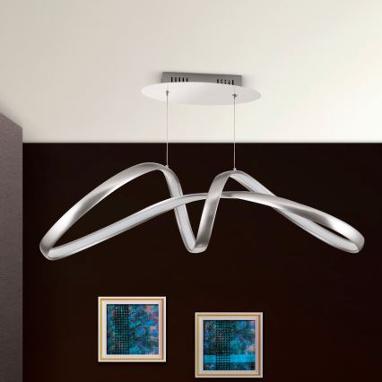 LED Dimmable chandelier on a string CIRCUS LED/36W/230V silver