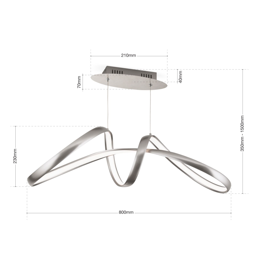 LED Dimmable chandelier on a string CIRCUS LED/36W/230V silver