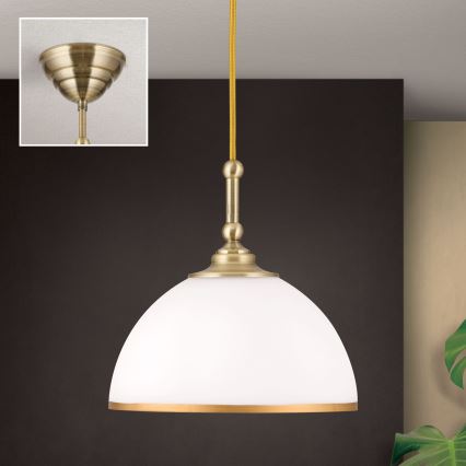 Chandelier on a string OLD LAMP 1xE27/40W/230V white/brass