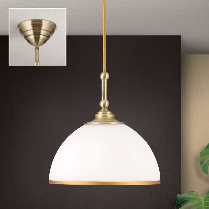 Chandelier on a string OLD LAMP 1xE27/40W/230V white/brass