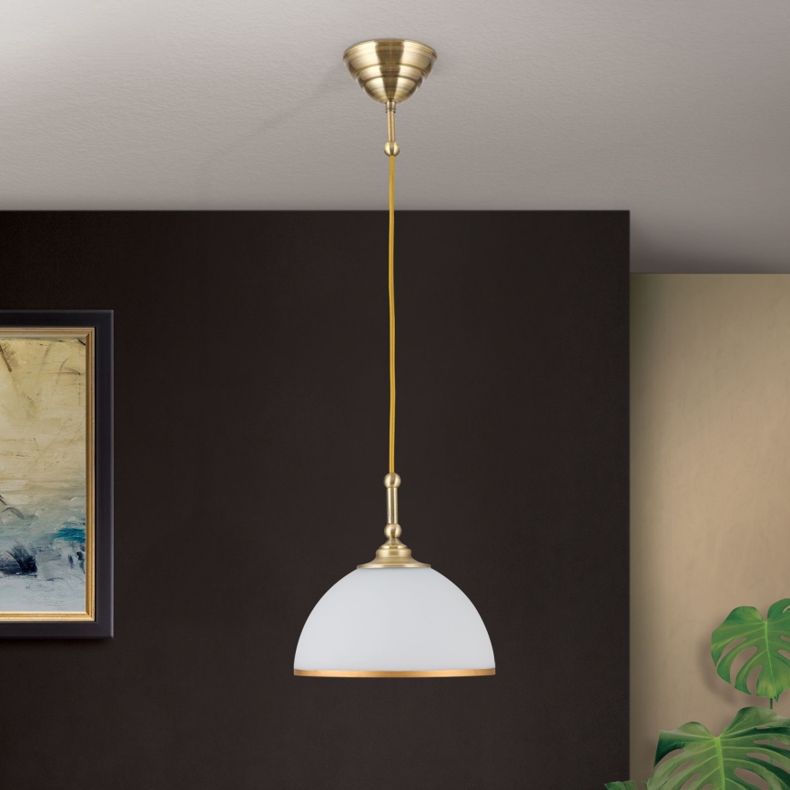 Chandelier on a string OLD LAMP 1xE27/40W/230V white/brass