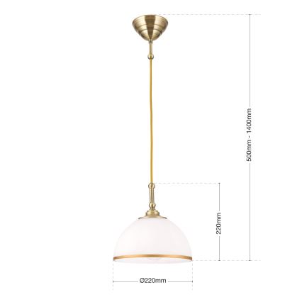 Chandelier on a string OLD LAMP 1xE27/40W/230V white/brass