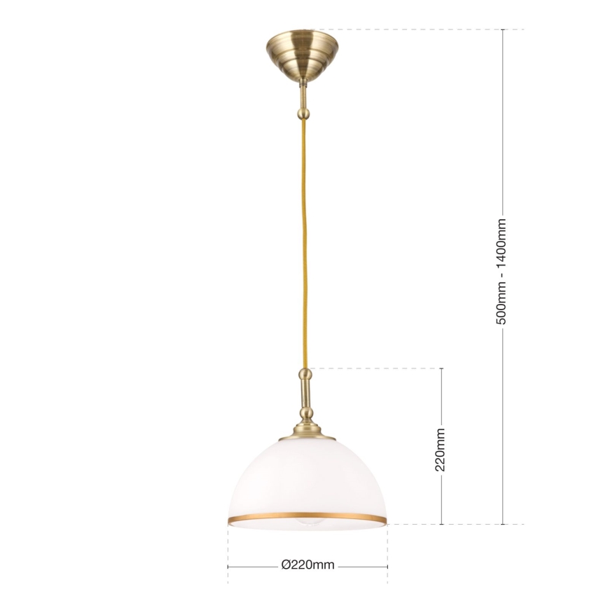 Chandelier on a string OLD LAMP 1xE27/40W/230V white/brass