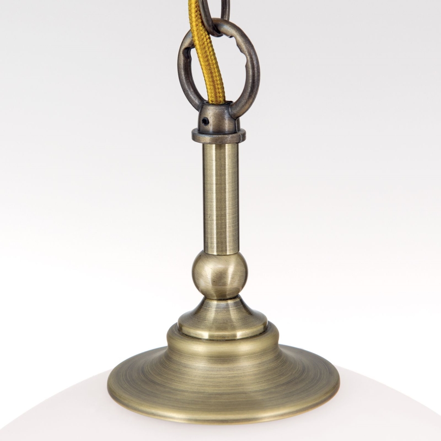Chandelier on a chain OLD LAMP 1xE27/40W/230V d. 30 cm white/brass