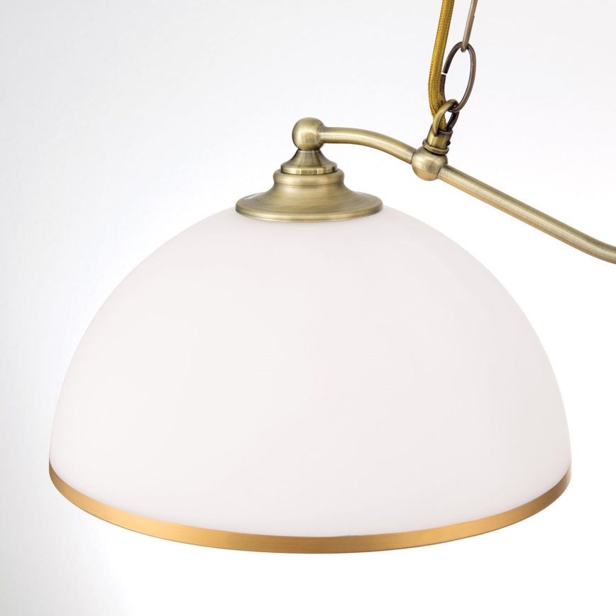 Chandelier on a chain OLD LAMP 2xE27/40W/230V white/brass
