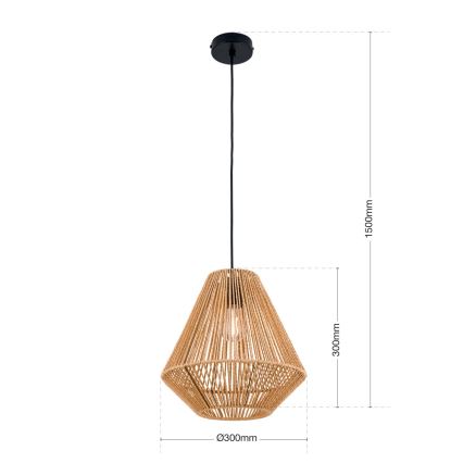 Chandelier on a string JUNGLE 1xE27/40W/230V d. 31 cm hemp