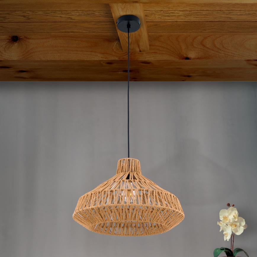 Chandelier on a string BASKET 1xE27/40W/230V d. 40 cm hemp