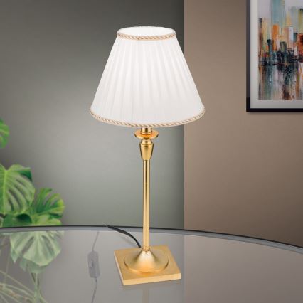 Table lamp FONSA 1xE27/60W/230V 61 cm white/gold