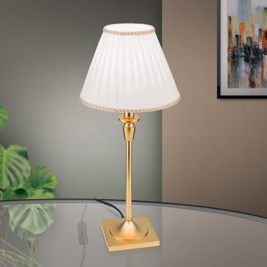 Table lamp FONSA 1xE27/60W/230V 61 cm white/gold