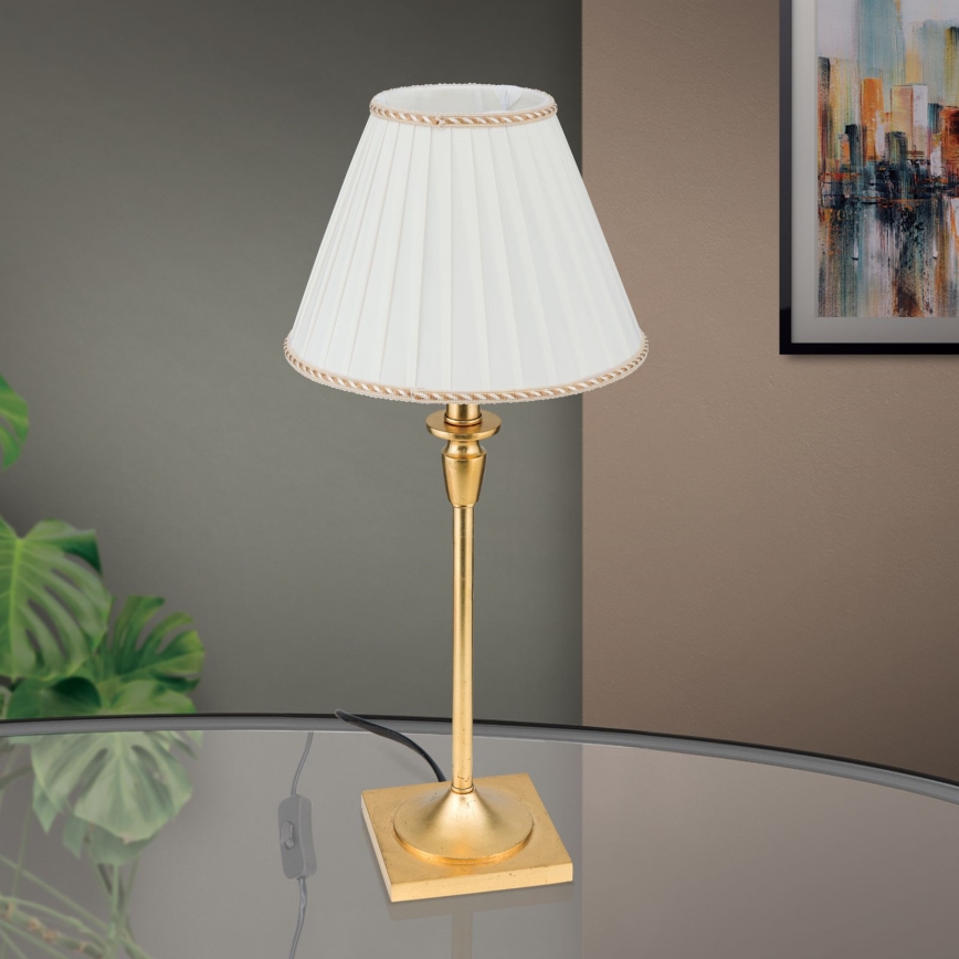 Table lamp FONSA 1xE27/60W/230V 61 cm white/gold