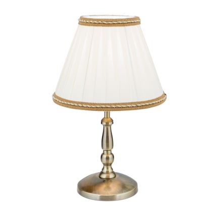 Table lamp TONIA 1xE27/60W/230V d. 25 cm white/bronze