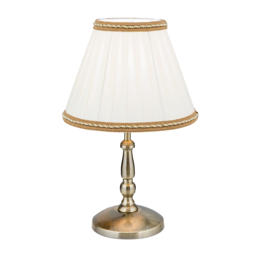 Table lamp TONIA 1xE27/60W/230V d. 25 cm white/bronze
